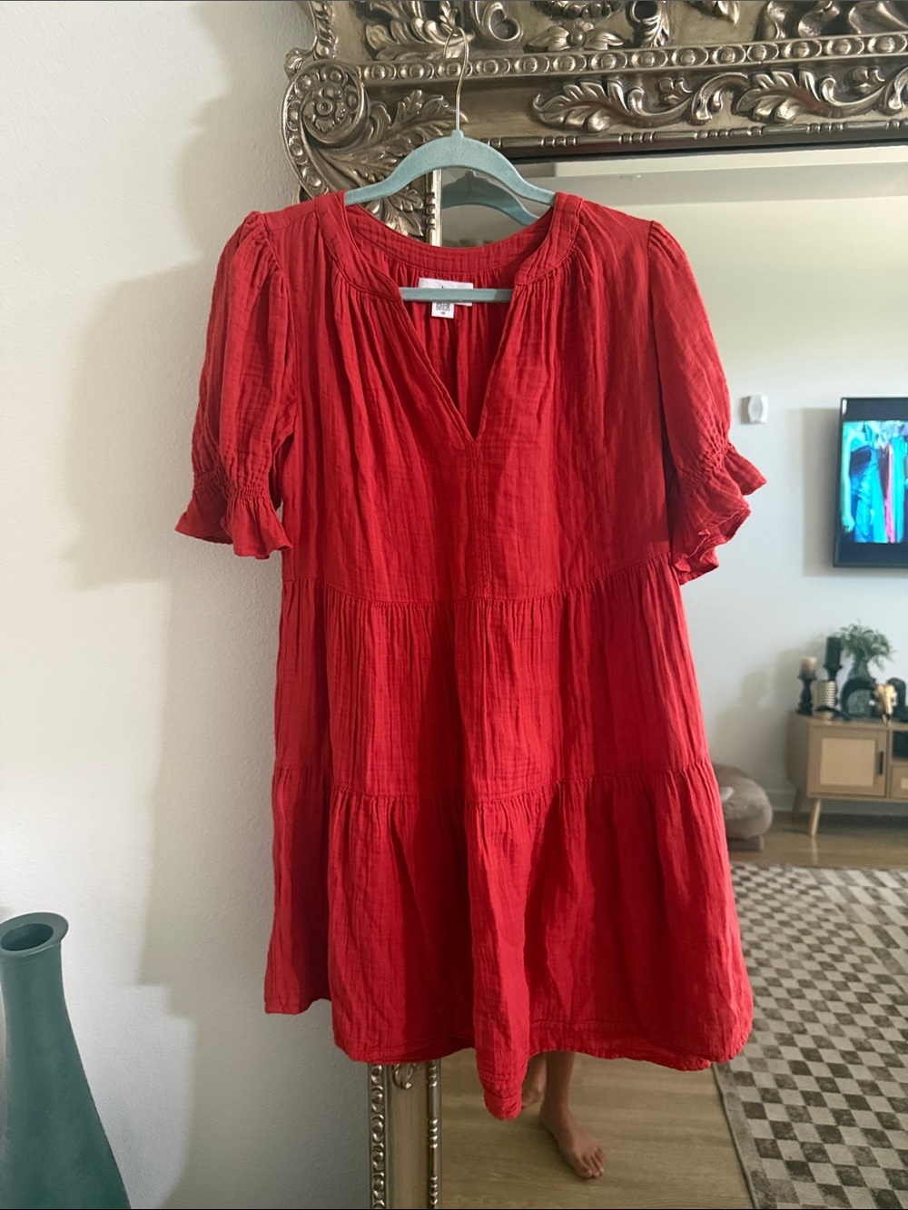 Velvet by Graham & Spencer Red Tiered Mini Dress